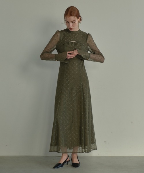 ANDRESD(アンドレスド)の「バックオープンジオメトリックドレス / back open geometric dress(ドレス・レディース・イエロー/グレー/オリーブ/ブラウン/ブラック・S/M/L)」の14枚目の写真