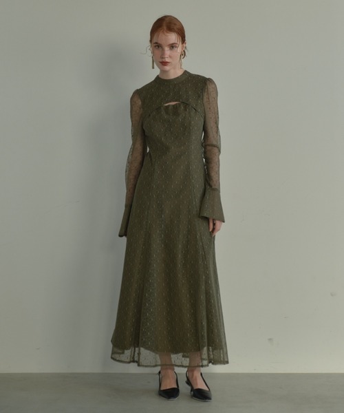 ANDRESD(アンドレスド)の「バックオープンジオメトリックドレス / back open geometric dress(ドレス・レディース・イエロー/グレー/オリーブ/ブラウン/ブラック・S/M/L)」の19枚目の写真