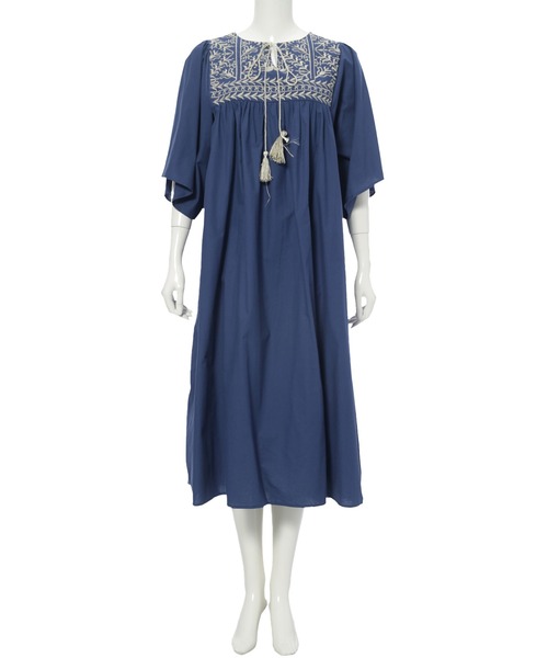 Edit Sheen（エディットシーン）の「エスニック刺繍ワンピース（ワンピース・レディース・ホワイト/ブルー・M）」の15枚目の写真