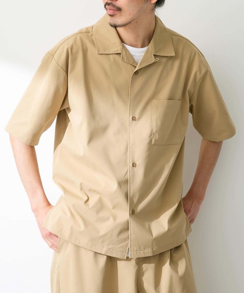 URBAN RESEARCH Sonny Label（アーバンリサーチサニーレーベル）の「『吸水速乾/接触冷感/イージーケア』マルチ機能オープンカラーショートスリーブシャツ（シャツ/ブラウス・メンズ・ブラック/ベージュ/カーキ・MEDIUM/LARGE）」の9枚目の写真