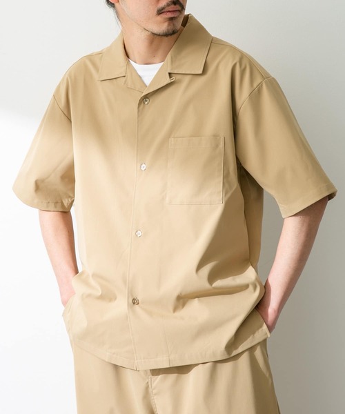 URBAN RESEARCH Sonny Label（アーバンリサーチサニーレーベル）の「『吸水速乾/接触冷感/イージーケア』マルチ機能オープンカラーショートスリーブシャツ（シャツ/ブラウス・メンズ・ブラック/ベージュ/カーキ・MEDIUM/LARGE）」の10枚目の写真