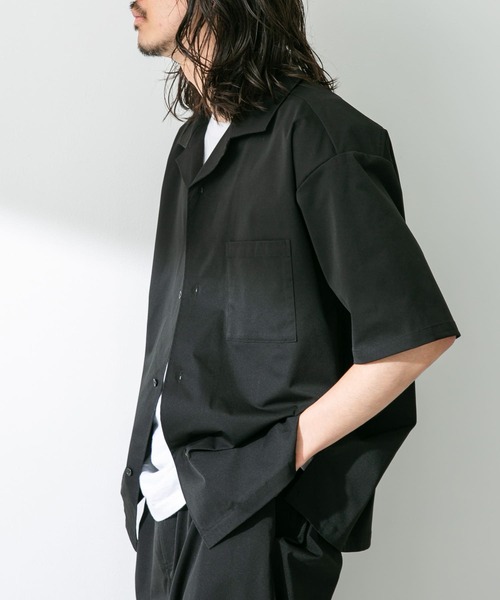 URBAN RESEARCH Sonny Label（アーバンリサーチサニーレーベル）の「『吸水速乾/接触冷感/イージーケア』マルチ機能オープンカラーショートスリーブシャツ（シャツ/ブラウス・メンズ・ブラック/ベージュ/カーキ・MEDIUM/LARGE）」の14枚目の写真