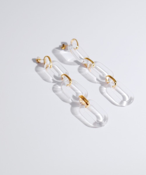 TUWAKRIM（トゥワクリム）の「【TUWAKRIM】クリアチェーンロングピアス（ピアス（両耳用）・レディース・クリア・MEDIUM）」の7枚目の写真