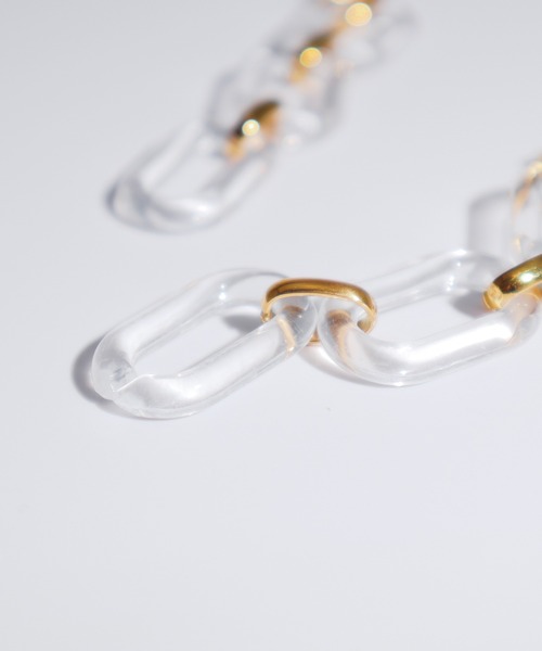 TUWAKRIM（トゥワクリム）の「【TUWAKRIM】クリアチェーンロングピアス（ピアス（両耳用）・レディース・クリア・MEDIUM）」の2枚目の写真