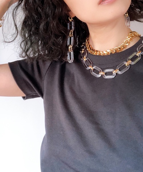 TUWAKRIM（トゥワクリム）の「【TUWAKRIM】クリアチェーンロングピアス（ピアス（両耳用）・レディース・クリア・MEDIUM）」の4枚目の写真