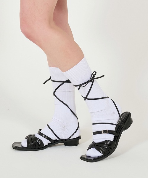 TINA：JOJUN（ティーナジョジュン）の「レースアップ サンダル TINA：JOJUN（サンダル・レディース・ゴールド系その他/ブラック・L/M/S）」の6枚目の写真