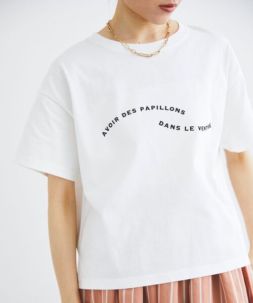 le.coeur blanc(ルクールブラン)の「ウエーブフロッキーロゴTシャツ(Tシャツ/カットソー・レディース・オフホワイト/ネイビー・38)」の15枚目の写真