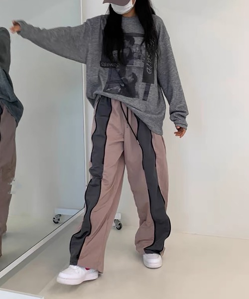 LAFFMO(ラフモ)の「バイカラーシャカシャカパンツ(その他パンツ・レディース・ピンク/ブラック・F)」の8枚目の写真