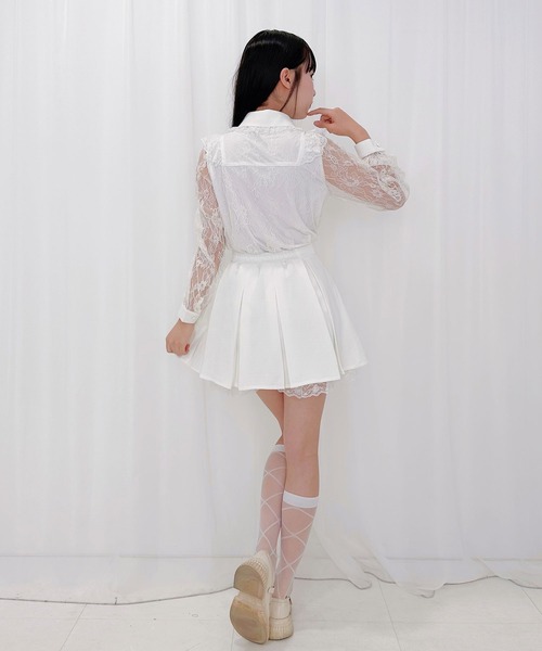 【セール】裾レースツイードプリーツスカート(スカート)|Honey Cinnamon(ハニーシナモン) 【セール】裾レースツイードプリーツスカート(スカート)|Honey Cinnamon(ハニーシナモン)