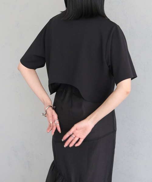 &g'aime(アンジェム)の「【&g’aime】バックカーブTシャツ(Tシャツ/カットソー・レディース・ブラック/ホワイト・FREE)」の14枚目の写真