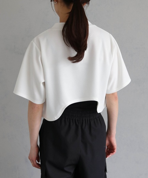 &g'aime(アンジェム)の「【&g’aime】バックカーブTシャツ(Tシャツ/カットソー・レディース・ブラック/ホワイト・FREE)」の7枚目の写真
