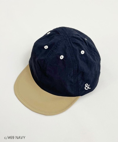 ARCH & LINE(アーチアンドライン)の「《環境配慮素材》UVCUT NYLON CRAZY CAP 紫外線カット 撥水 接触冷感(キャップ・キッズ・オレンジ/ネイビー/グリーン/ブルー/ブラック/オフホワイト・60/54/57)」の4枚目の写真