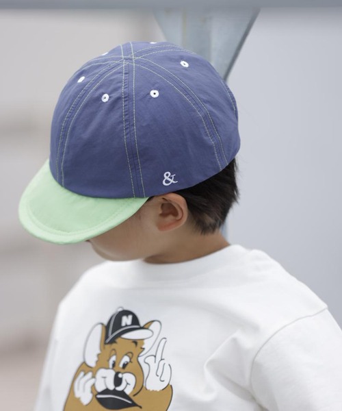 ARCH & LINE(アーチアンドライン)の「《環境配慮素材》UVCUT NYLON CRAZY CAP 紫外線カット 撥水 接触冷感(キャップ・キッズ・オレンジ/ネイビー/グリーン/ブルー/ブラック/オフホワイト・60/54/57)」の5枚目の写真