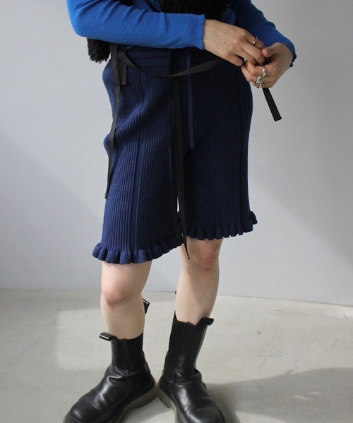 Se ボリュームフリルリブハーフパンツ【SANSeLF】sanw24s024