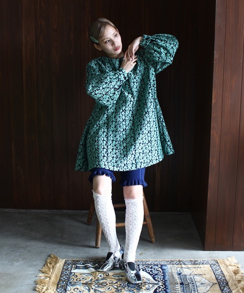 SANSeLF（サンセルフ）の「Se ボリュームフリルリブハーフパンツ【SANSeLF】sanw24s024（その他パンツ・レディース・ブラウン/ネイビー・FREE）」の4枚目の写真