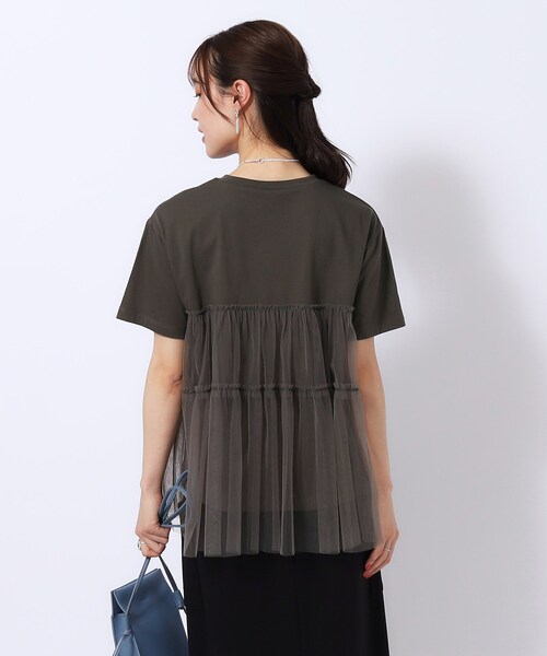 DRESKIP（ドレスキップ）の「◆【高レビュー】チュールが目を惹く！ 大人の技ありTシャツ（Tシャツ/カットソー・レディース・チャコールグレー/オフホワイト/ブラック・02/04/03）」の20枚目の写真