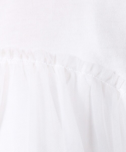 DRESKIP（ドレスキップ）の「◆【高レビュー】チュールが目を惹く！ 大人の技ありTシャツ（Tシャツ/カットソー・レディース・チャコールグレー/オフホワイト/ブラック・02/04/03）」の4枚目の写真