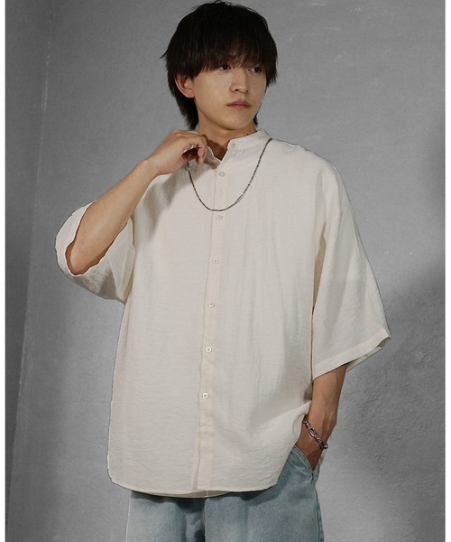 NON NON 半袖麻シャツ NON NON 半袖麻シャツ