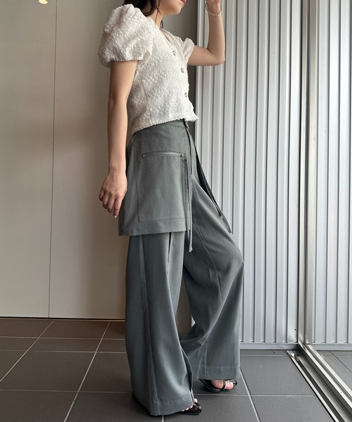 solleim（ソルレム）の「[全骨格美脚見え]スカートレイヤードスラックス（その他パンツ・レディース・ベージュ/ブラック/グレー・M/S）」の15枚目の写真