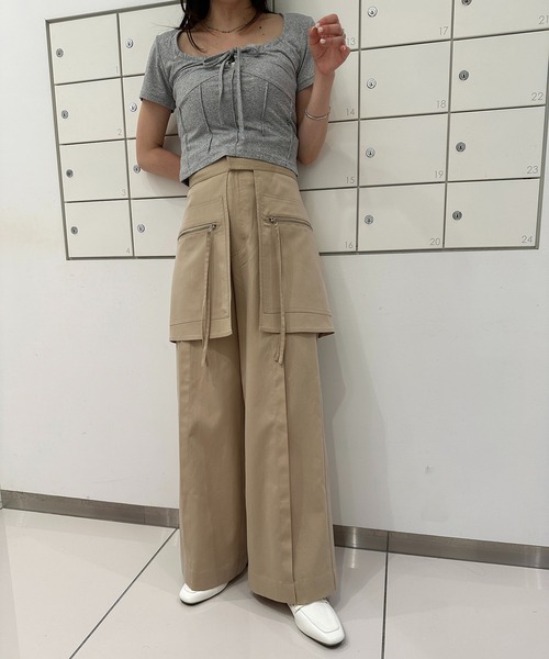 solleim（ソルレム）の「[全骨格美脚見え]スカートレイヤードスラックス（その他パンツ・レディース・ベージュ/ブラック/グレー・M/S）」の19枚目の写真