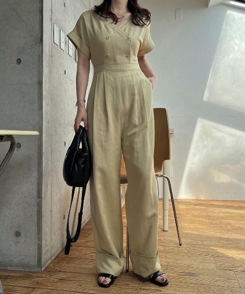 WILLFULLY（ウィルフリー）の「rollup linen kaftan all-in-one
