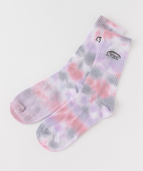 LOVETOXIC(ラブトキシック)の「【LTXC】タイダイクルーソックス(ソックス/靴下・キッズ・サックスブルー/ピンク/ライトグリーン・FREE)」の1枚目の写真