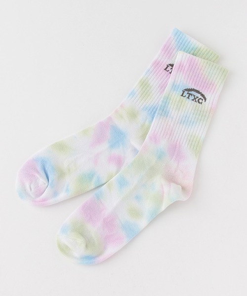 LOVETOXIC(ラブトキシック)の「【LTXC】タイダイクルーソックス(ソックス/靴下・キッズ・サックスブルー/ピンク/ライトグリーン・FREE)」の2枚目の写真