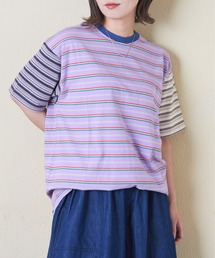 CUBE SUGAR（キューブシュガー）の「マルチボーダーTシャツ（Tシャツ/カットソー・メンズ）」