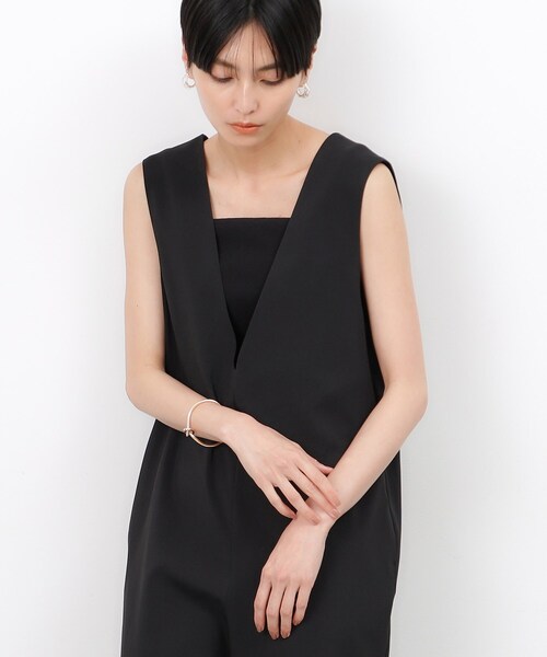 OPAQUE.CLIP（オペークドットクリップ）の「◆リネンライクVネックオールインワン【ストレッチ/イージーケア/洗濯機洗い可】（サロペット/オーバーオール・レディース・グレー/ブラック・36/38/40）」の17枚目の写真