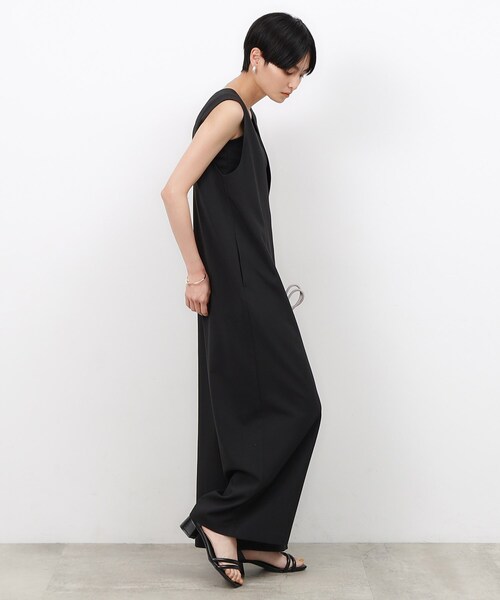 OPAQUE.CLIP（オペークドットクリップ）の「◆リネンライクVネックオールインワン【ストレッチ/イージーケア/洗濯機洗い可】（サロペット/オーバーオール・レディース・グレー/ブラック・36/38/40）」の15枚目の写真