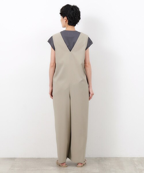 OPAQUE.CLIP（オペークドットクリップ）の「◆リネンライクVネックオールインワン【ストレッチ/イージーケア/洗濯機洗い可】（サロペット/オーバーオール・レディース・グレー/ブラック・36/38/40）」の7枚目の写真