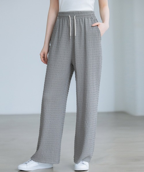 SAISON DE PAPILLON（セゾンドパピヨン）の「ウエストゴム体型カバーワイドパンツ（その他パンツ・レディース・グリーン/グレー/ブラック/アイボリー・フリー）」の4枚目の写真