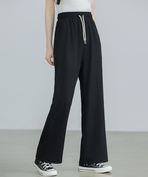 SAISON DE PAPILLON（セゾンドパピヨン）の「ウエストゴム体型カバーワイドパンツ（その他パンツ・レディース・グリーン/グレー/ブラック/アイボリー・フリー）」の3枚目の写真