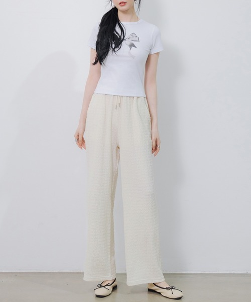 SAISON DE PAPILLON（セゾンドパピヨン）の「ウエストゴム体型カバーワイドパンツ（その他パンツ・レディース・グリーン/グレー/ブラック/アイボリー・フリー）」の10枚目の写真