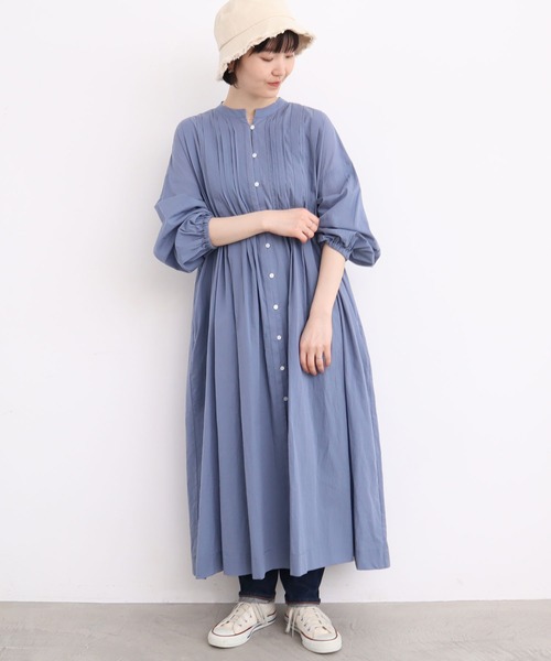 l'atelier du savon(アトリエドサボン)の「●ふとほそタック ワンピース(シャツワンピース・レディース・サックスブルー/ブラック/レッド・FREE)」の17枚目の写真
