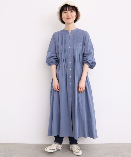 l'atelier du savon(アトリエドサボン)の「●ふとほそタック ワンピース(シャツワンピース・レディース・サックスブルー/ブラック/レッド・FREE)」の21枚目の写真