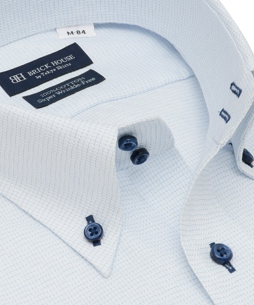 形態安定ノーアイロン ドゥエボットーニ 長袖ビジネスワイシャツ（ビジネスシャツ）｜TOKYO SHIRTS（トウキョウシャツ）