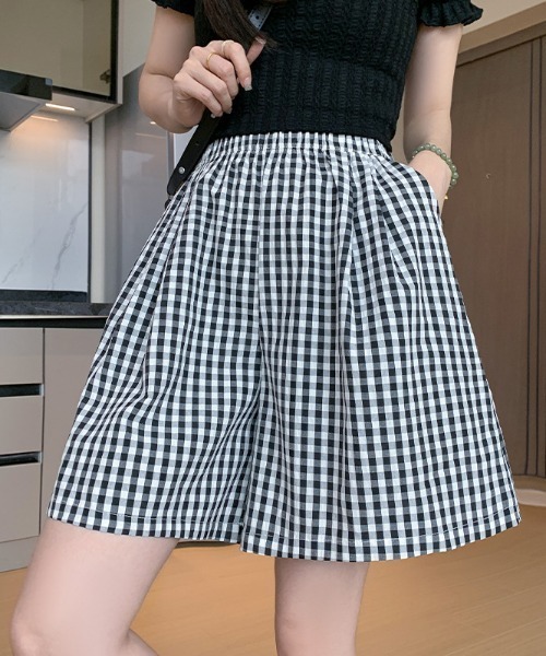 ★SEA NY★Neciのギンガムチェックショートパンツ★送関込 ギンガムチェックゴムショートパンツ | ファッション通販サイト NUGU