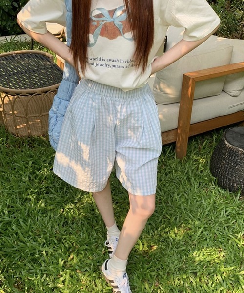 シェリエ ギンガムチェック ショートパンツ セール】【新色追加】夏に大活躍！ギンガムチェックショート