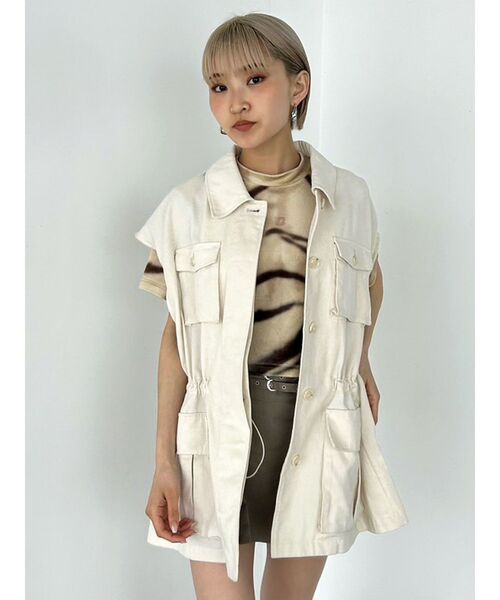 EMODA（エモダ）の「アウトポケット2WAYシャツジャケット（その他アウター・レディース・ベージュ/ブラック/アイボリー・FREE）」の4枚目の写真