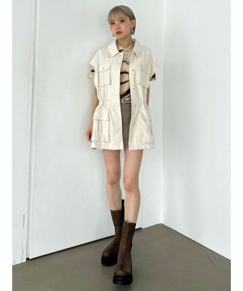 EMODA（エモダ）の「アウトポケット2WAYシャツジャケット（その他アウター・レディース・ベージュ/ブラック/アイボリー・FREE）」の7枚目の写真