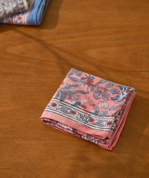 collex(コレックス)の「ブロックプリント バンダナ 52×52㎝(バンダナ/スカーフ・レディース・イエロー/ブルー/サーモンピンク・フリー)」の10枚目の写真