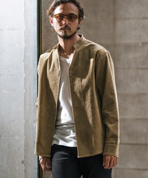 ms5730-corduroy hook band collar shirt コーデュロイシャツ