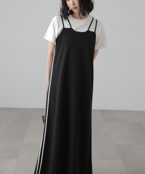 FREE'S MART（フリーズマート）の「サイドラインキャミワンピース（ワンピース・レディース・ネイビー/ブラック・SMALL/MEDIUM）」の7枚目の写真