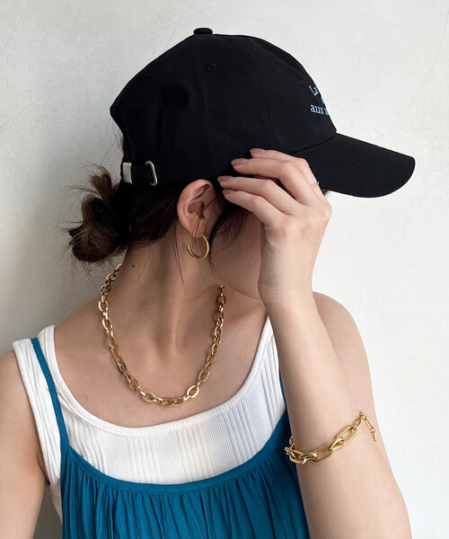 DouDou(ドゥドゥ)の「3段刺繍ロゴキャップ(キャップ・レディース・グリーン/ブラック/ホワイト/ベージュ・FREE)」の6枚目の写真