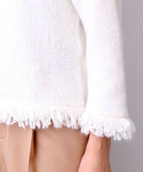 Rouge vif（ルージュヴィフ）の「フリンジニット（ニット/セーター・レディース・ベージュ/オフホワイト・FREE）」の7枚目の写真