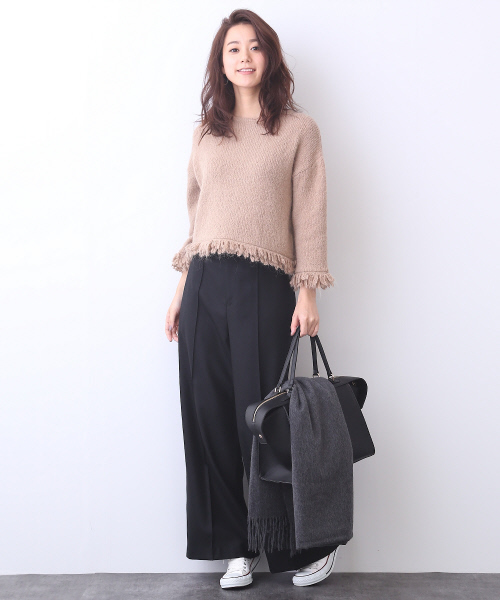 Rouge vif（ルージュヴィフ）の「フリンジニット（ニット/セーター・レディース・ベージュ/オフホワイト・FREE）」の9枚目の写真