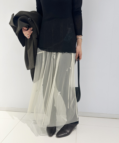 エディットフォールル チュールスカート セール】ビーズ チュールスカート（スカート）｜EDIT. FOR LULU