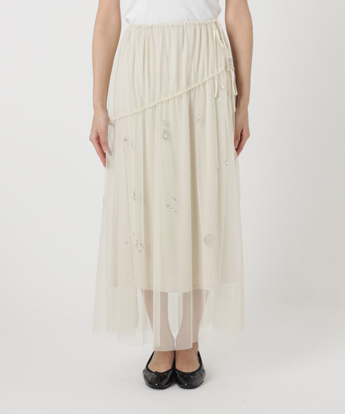 edit for lulu ビーズ チュールスカート セール】ビーズ チュールスカート（スカート）｜EDIT. FOR LULU