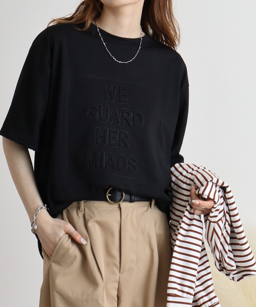 エー・エヌ・エル A.N.L エンボスロゴTシャツ （クロ） セール】A.N.L エンボスロゴTシャツ（Tシャツ/カットソー